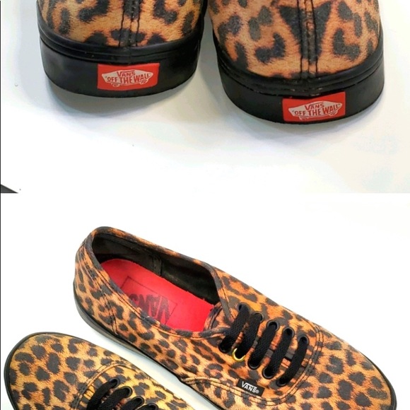 Vans Leopard Off The Wall Black & Tan Sneakers 8 - Picture 2 of 8